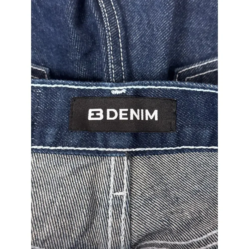 EB Denim High Rise Straight Jeans 25 Womens Midnight Dark Wash